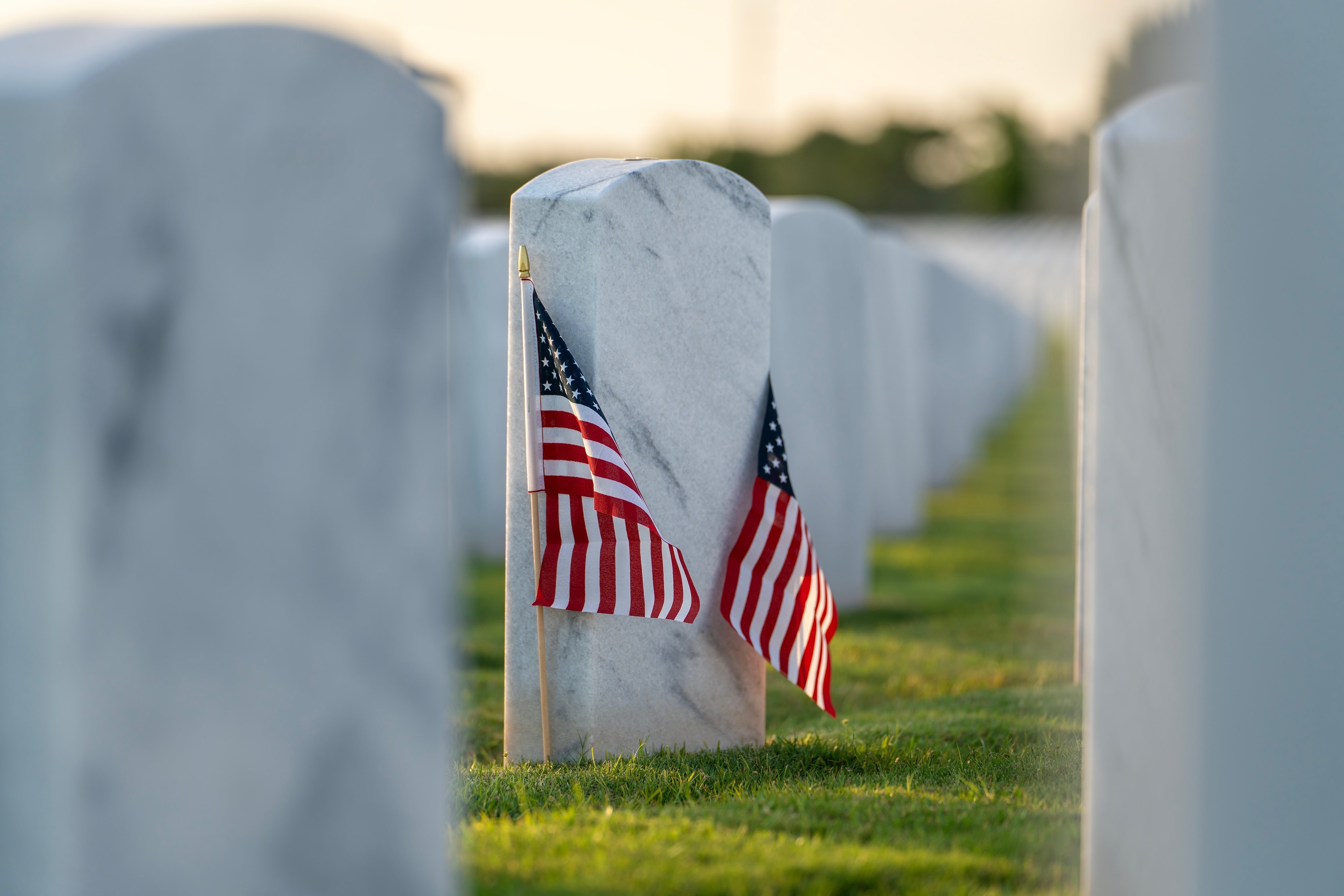 Headstone with Flags